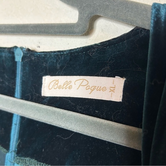 Elegant Velvet Sleeveless Dress - Deep Green  Size XL - Picture 4 of 8